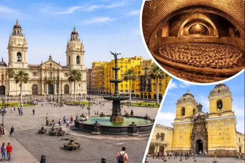 Visite de Lima : Centre historique, Huaca Pucllana et Catacombes avec Pisco Sour